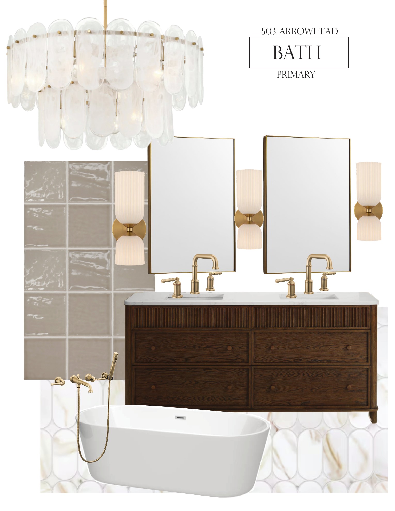 503 Arrowhead primary bathroom material and fixture selections