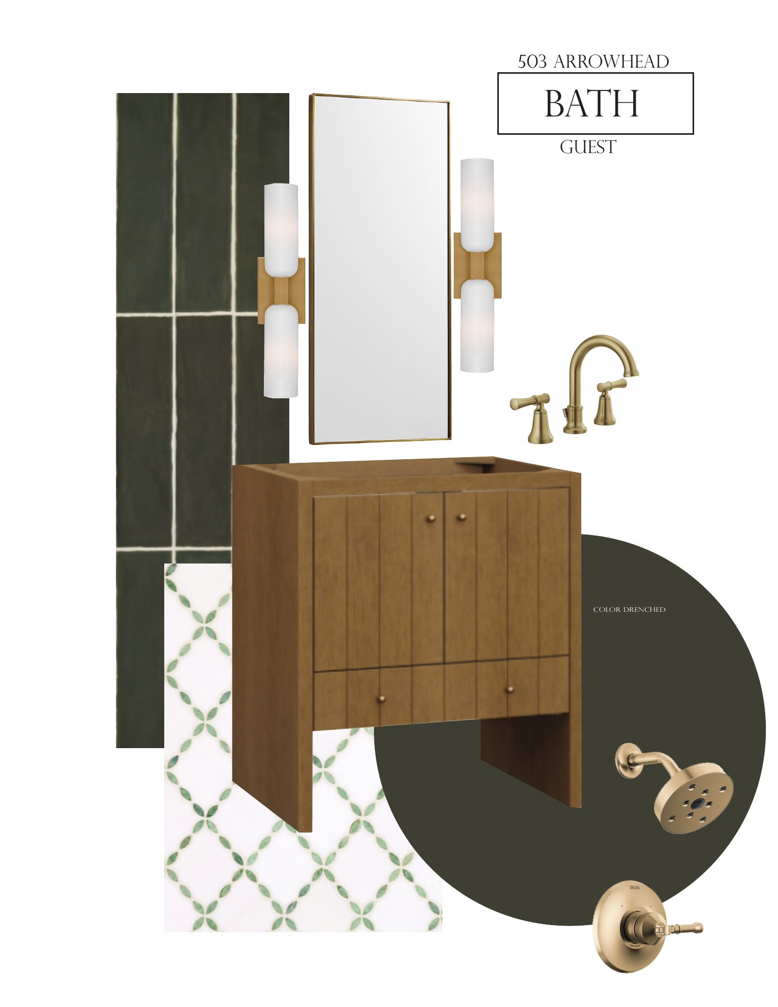 503 Arrowhead guest bathroom material and fixture selections